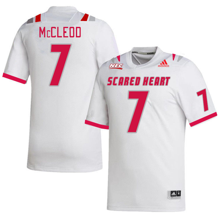 Men-Youth #7 Jason McCleod Scared Heart Pioneers 2023 College Football Jerseys Stitched-White